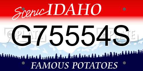 G75554S Idaho License Plate