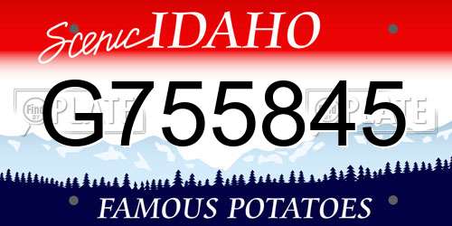 G755845 Idaho License Plate