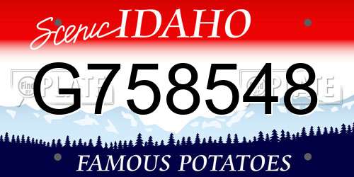 G758548 Idaho License Plate