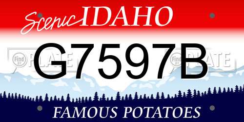 G7597B Idaho License Plate