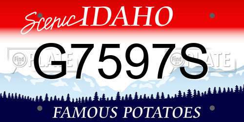 G7597S Idaho License Plate