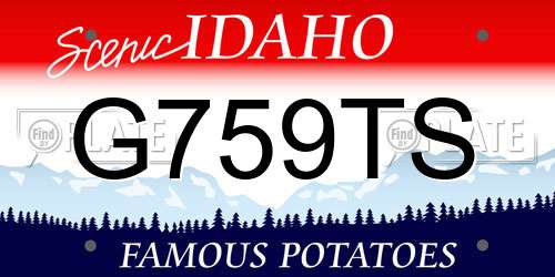 G759TS Idaho License Plate