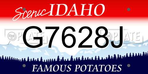 G7628J Idaho License Plate