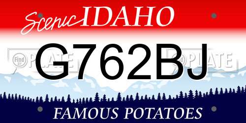 G762BJ Idaho License Plate