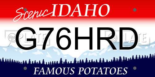 G76HRD Idaho License Plate