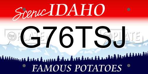 G76TSJ Idaho License Plate