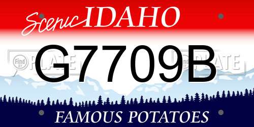 G7709B Idaho License Plate