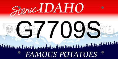 G7709S Idaho License Plate