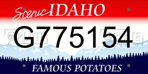 G775154 Idaho License Plate