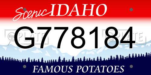 G778184 Idaho License Plate