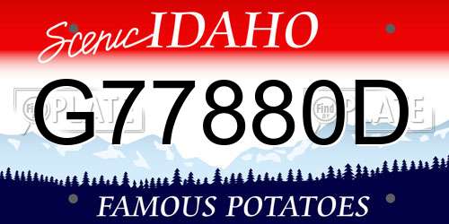 G77880D Idaho License Plate