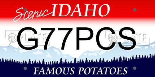 G77PCS Idaho License Plate