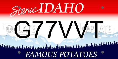 G77VVT Idaho License Plate