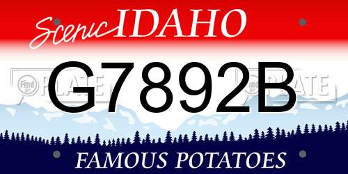G7892B Idaho License Plate