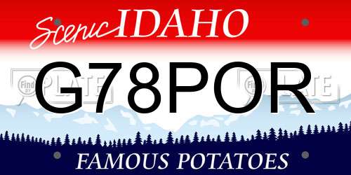 G78POR Idaho License Plate