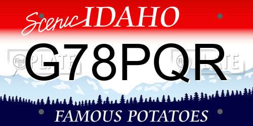 G78PQR Idaho License Plate