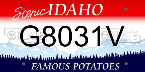 G8031V Idaho License Plate