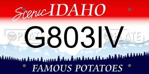 G803IV Idaho License Plate