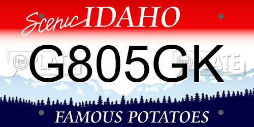 G805GK Idaho License Plate