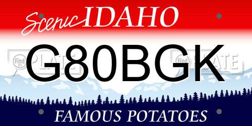 G80BGK Idaho License Plate
