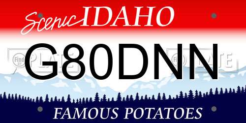 G80DNN Idaho License Plate