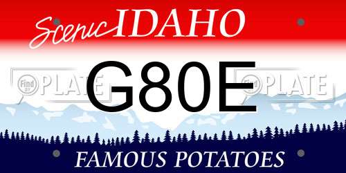 G80E Idaho License Plate