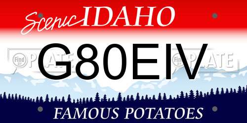 G80EIV Idaho License Plate