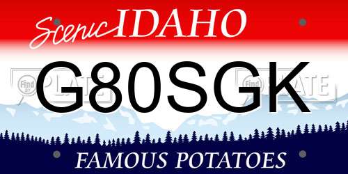 G80SGK Idaho License Plate