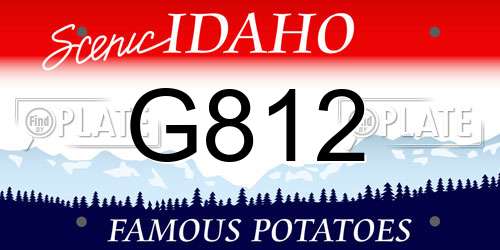 G812 Idaho License Plate