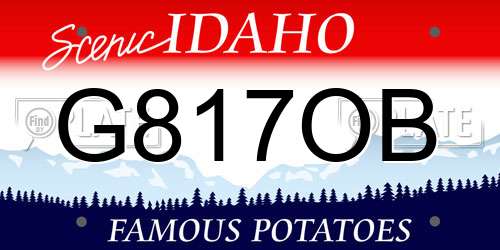 G817OB Idaho License Plate