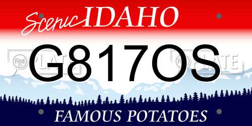 G817OS Idaho License Plate