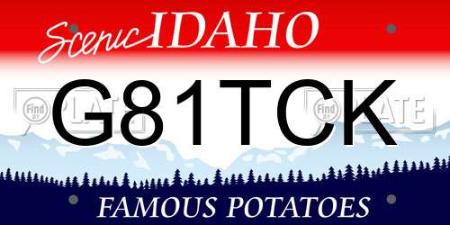G81TCK Idaho License Plate