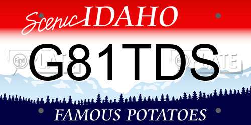 G81TDS Idaho License Plate