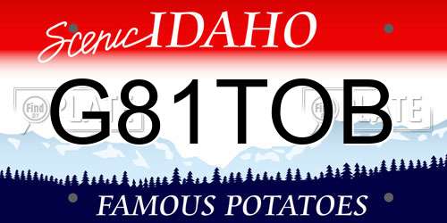 G81TOB Idaho License Plate