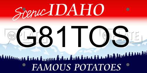 G81TOS Idaho License Plate