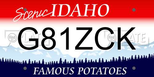 G81ZCK Idaho License Plate