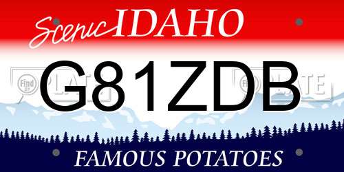 G81ZDB Idaho License Plate