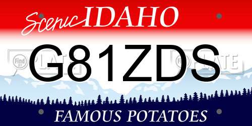 G81ZDS Idaho License Plate