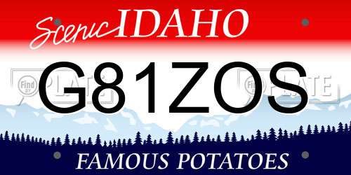 G81ZOS Idaho License Plate