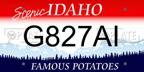 G827AI Idaho License Plate