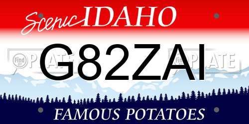 G82ZAI Idaho License Plate