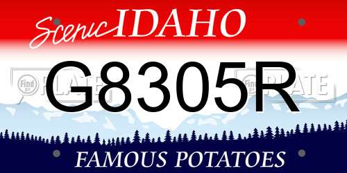 G8305R Idaho License Plate