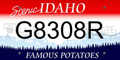 G8308R Idaho License Plate