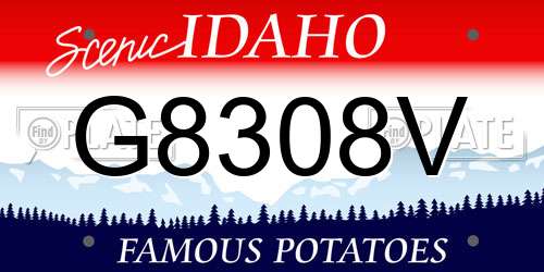G8308V Idaho License Plate