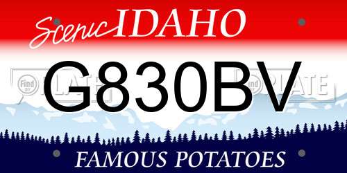 G830BV Idaho License Plate