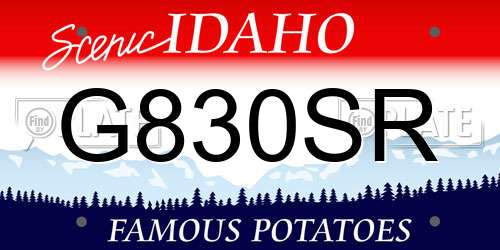G830SR Idaho License Plate
