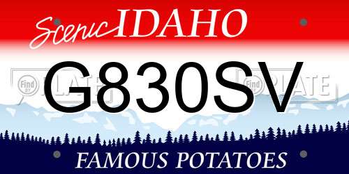 G830SV Idaho License Plate