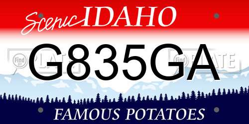 G835GA Idaho License Plate