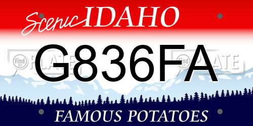 G836FA Idaho License Plate