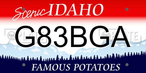 G83BGA Idaho License Plate